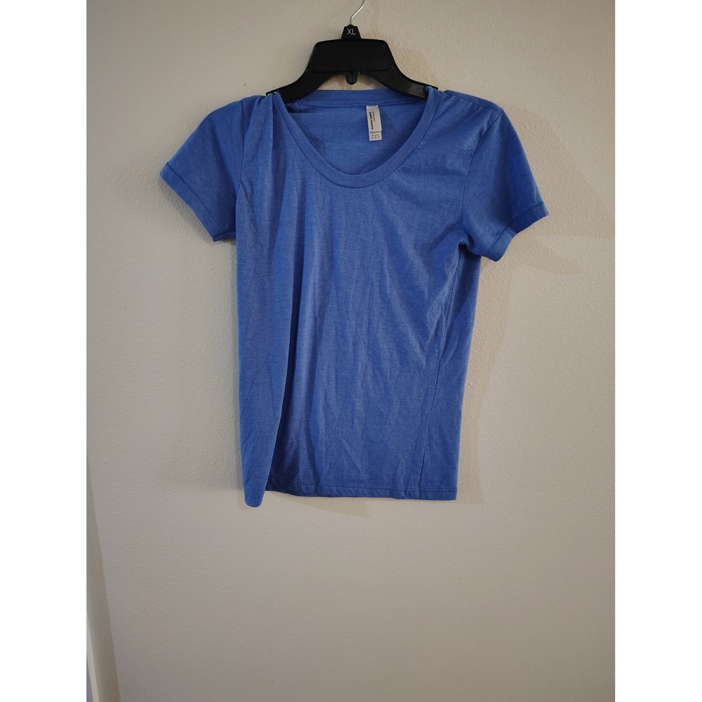 American Apparel 50/50 Collection Blue‎ Scoop Neck T-Shirt Womens Medium Short